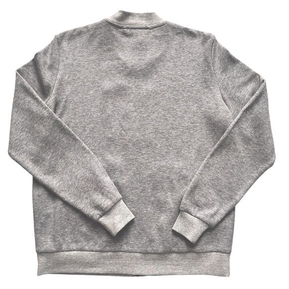 EILEEN FISHER Organic Cotton Knit 2 Way Zip Bomber Jacket Sweatshirt Gray XS - Picture 6 of 8